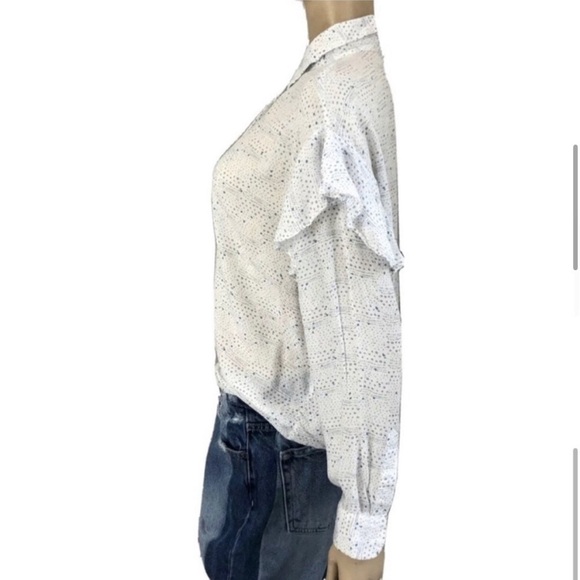 TWO BY VINCE CAMUTO White Ruffled High-Low Button Down Shirt - Picture 8 of 14